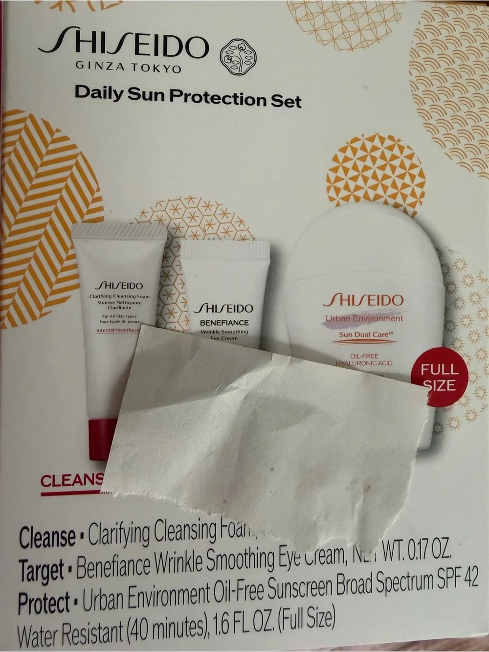 Shiseido Daily Sun Protection Set - White, Gold & Red Accents